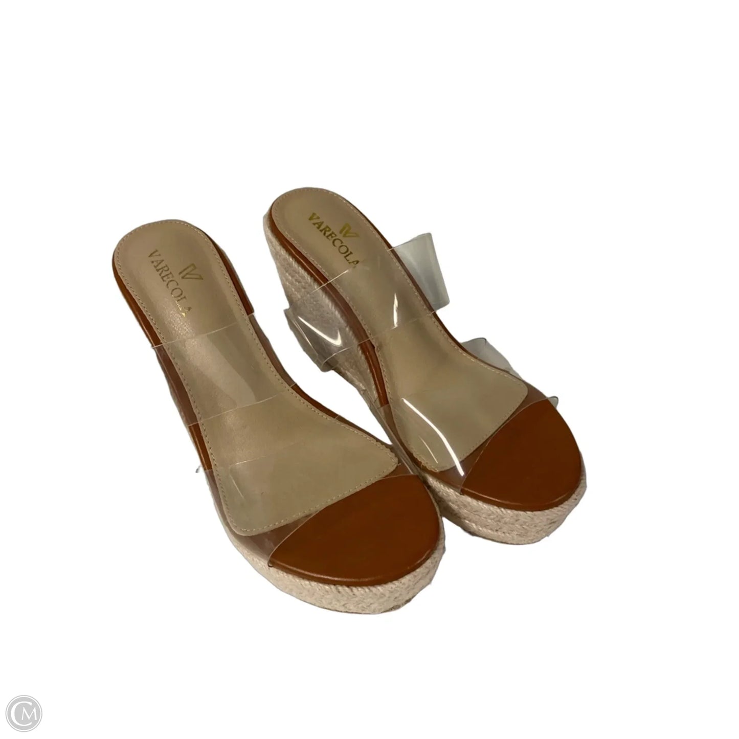 Sandals Heels Wedge By Cmc In Tan, Size: 8.5