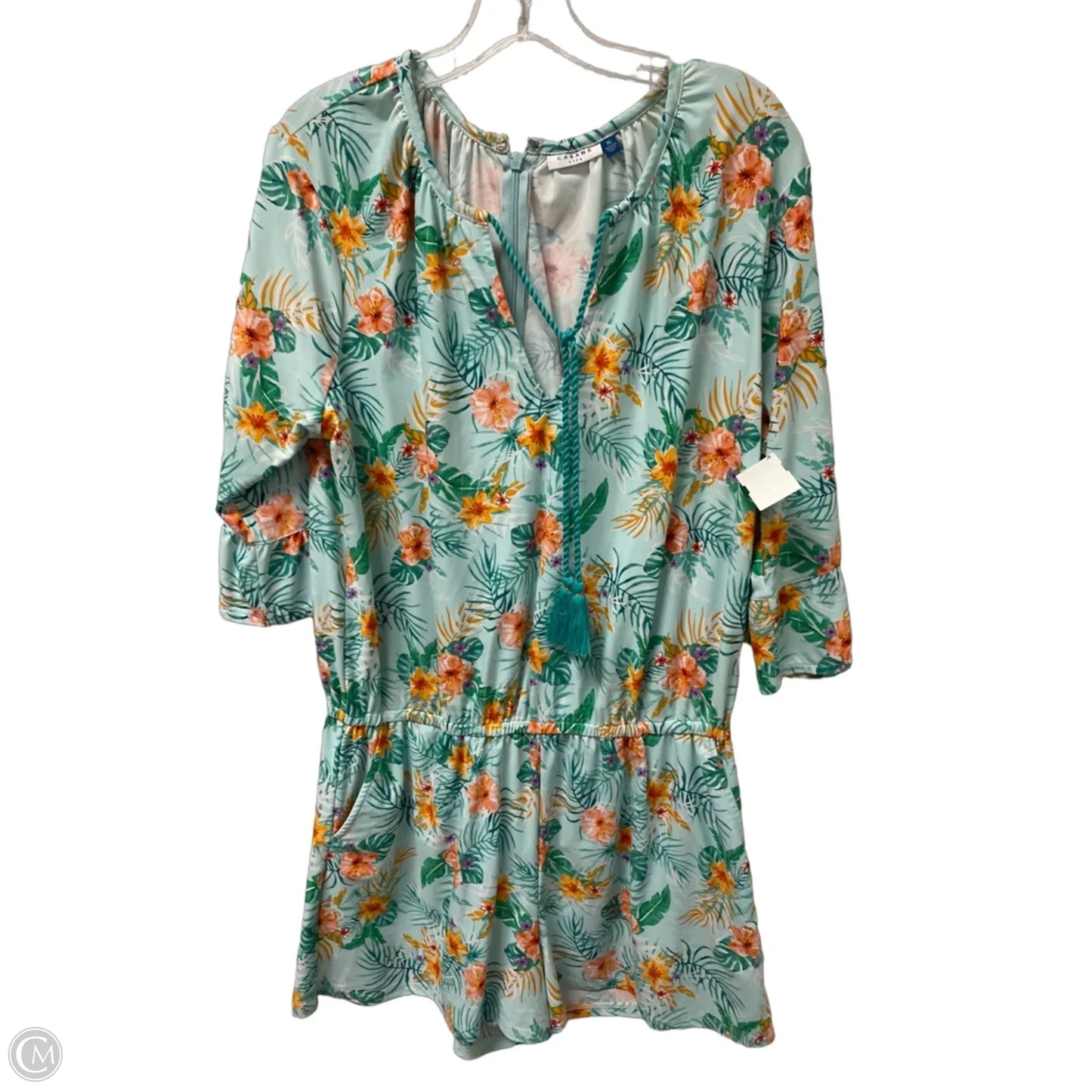 Dress Casual Short By Cabana Life In Floral Print, Size: Xl