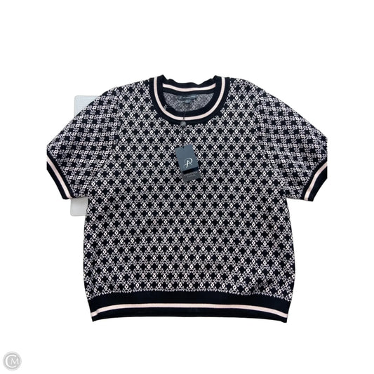 Sweater Short Sleeve By Adrianna Papell In Black, Size: Xl