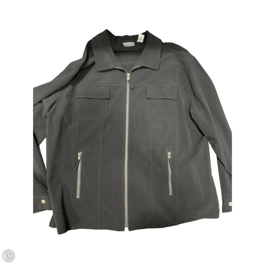 Jacket Shirt By Chicos In Black, Size: Xl