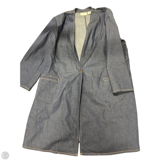 Blazer By Chicos In Blue Denim, Size: Xl