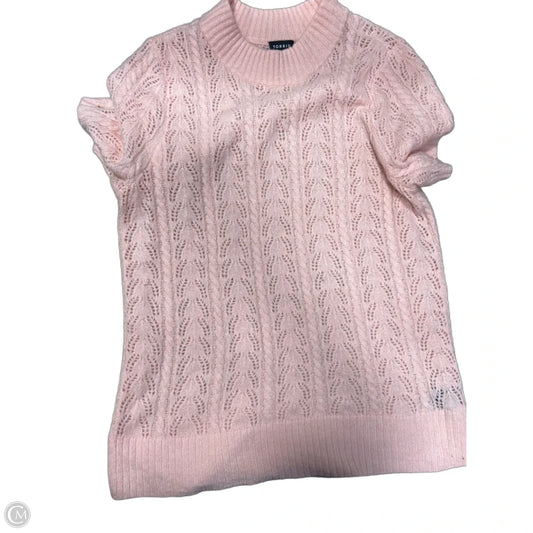 Sweater Short Sleeve By Torrid In Pink, Size: 1x