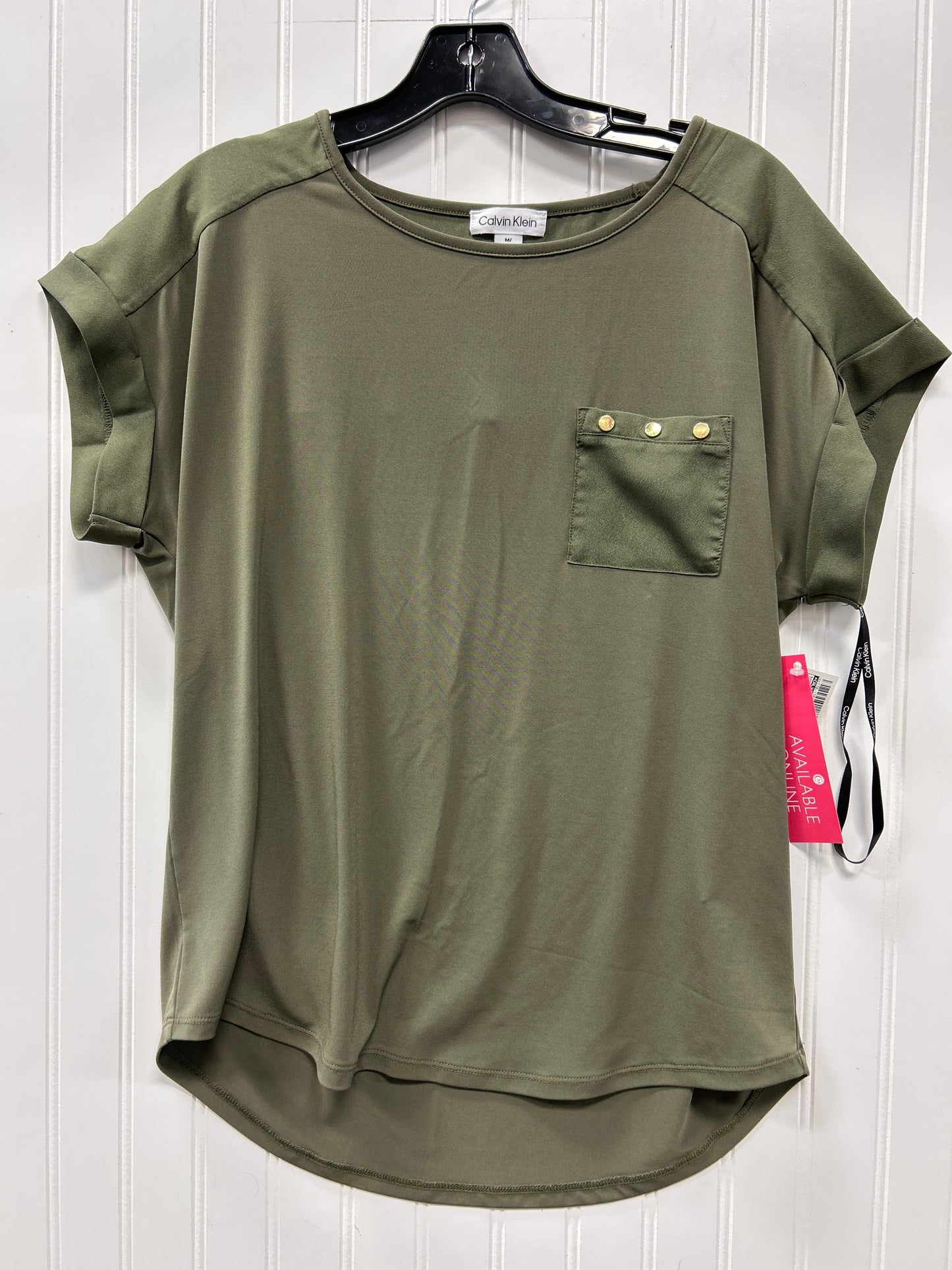 Top Ss By Calvin Klein In Green, Size:M