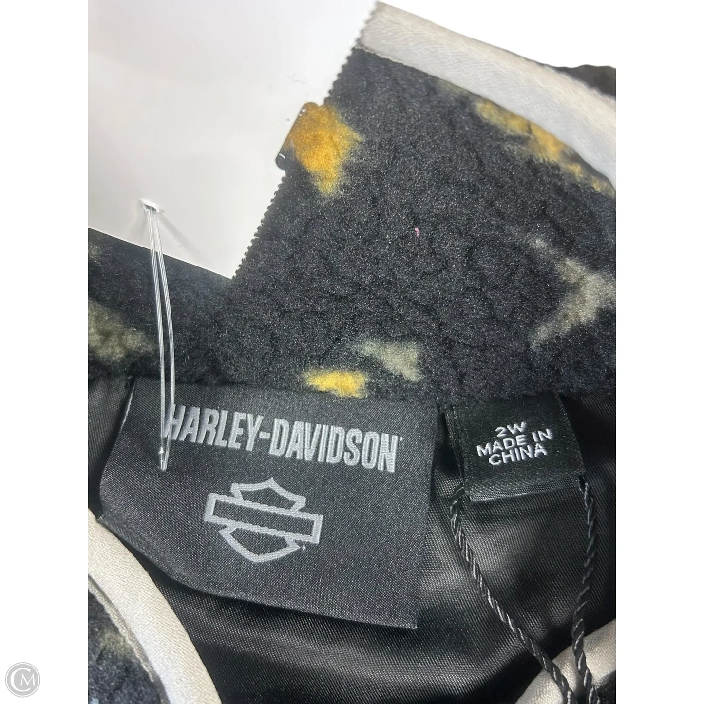 Vest Faux Fur & Sherpa By Harley Davidson In Black & Yellow, Size: 2x