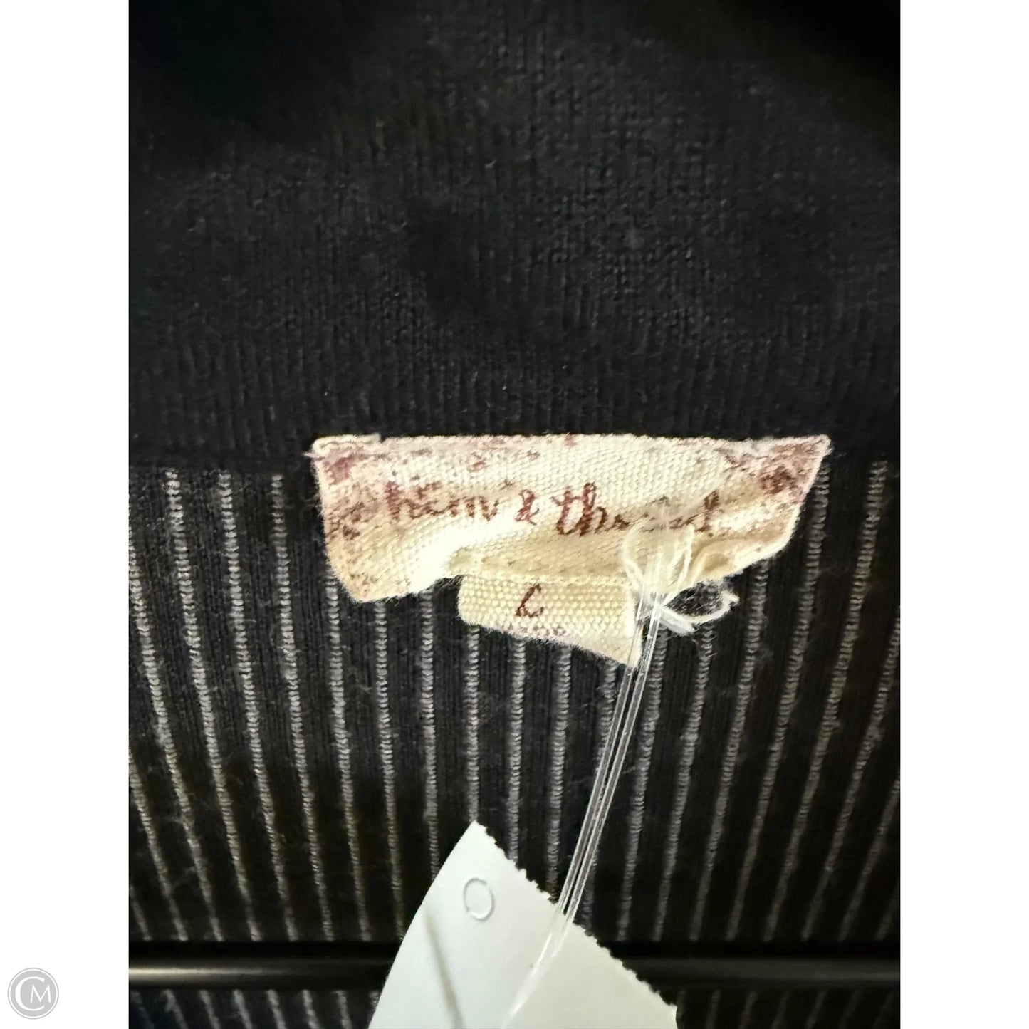 Jacket Shirt By Hem & Thread In Black & Grey, Size: L