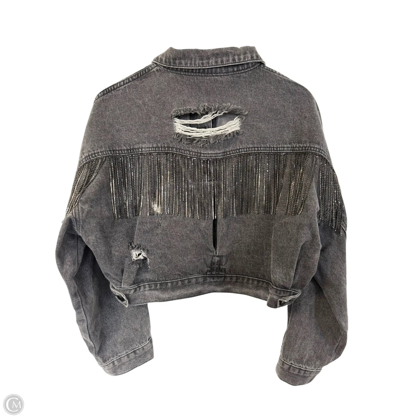 Jacket Denim By Blue B In Black Denim, Size: M