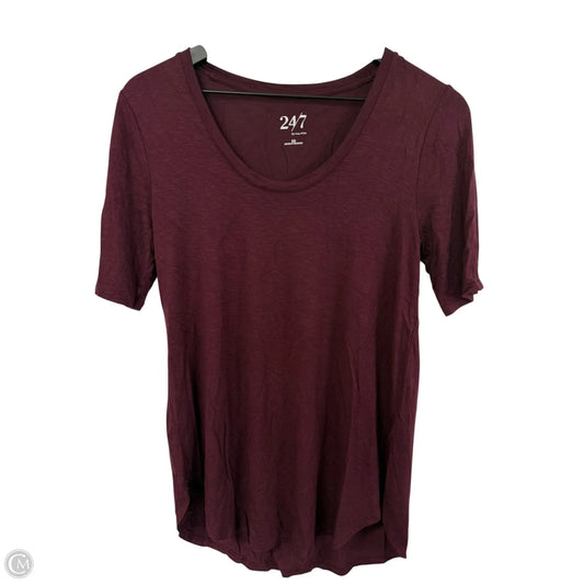 Top Short Sleeve Basic By Maurices In Maroon, Size: Xs