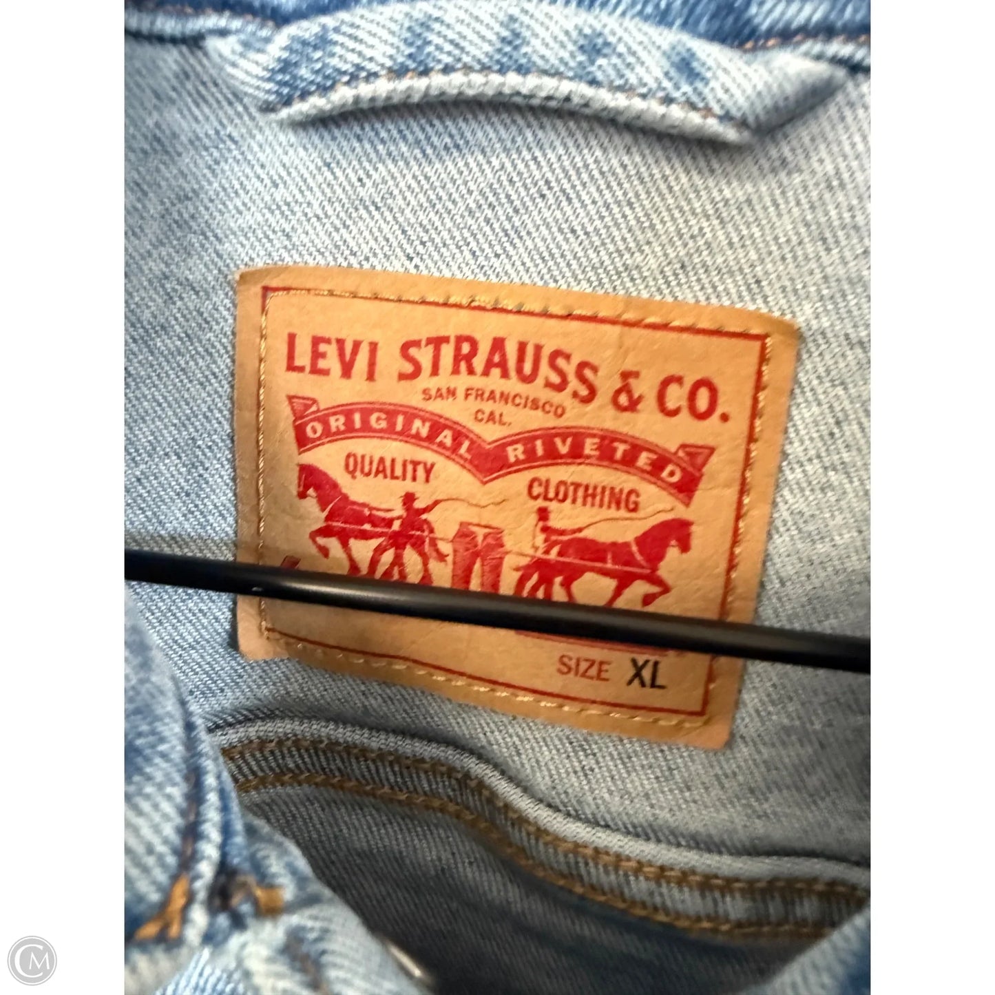 Jacket Denim By Levis In Blue Denim, Size: Xl