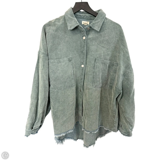 Jacket Shirt By Pol In Green, Size: S