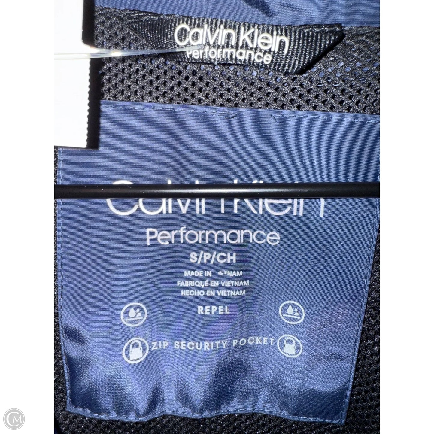 Jacket Windbreaker By Calvin Klein Performance In Blue, Size: S