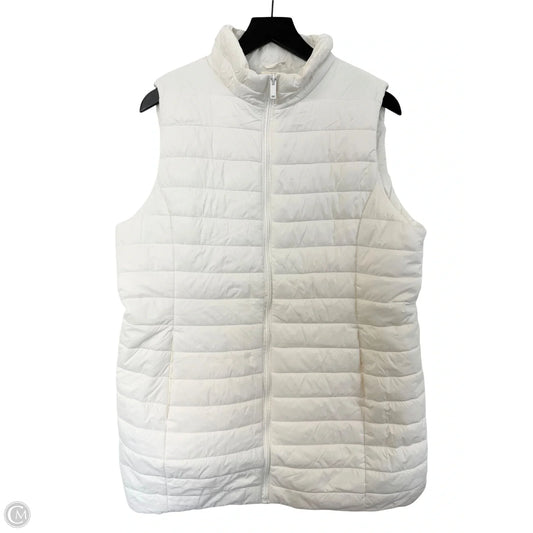 Vest Puffer & Quilted By Liz Claiborne In White, Size: Xl