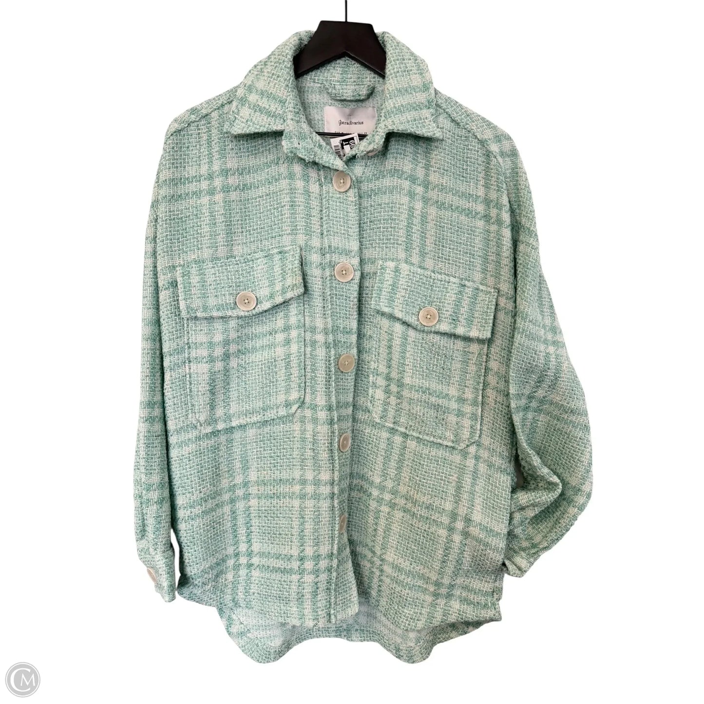 Jacket Shirt By Clothes Mentor In Green, Size: M