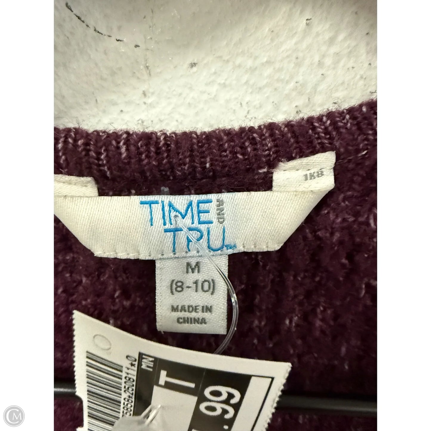 Sweater Cardigan By Time And Tru In Purple, Size: M