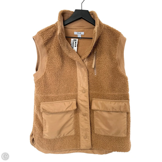 Vest Faux Fur & Sherpa By Flx In Tan, Size: S