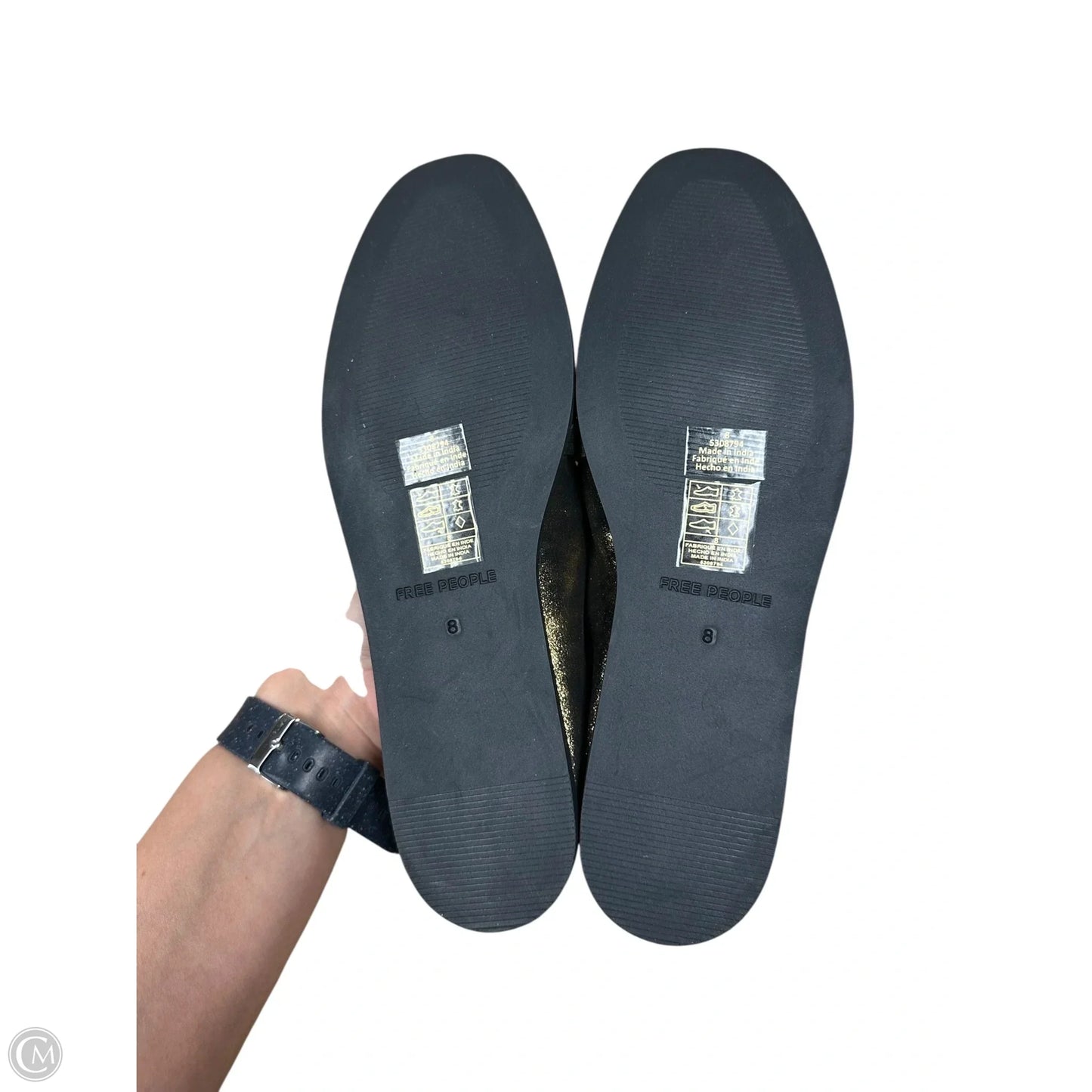 Shoes Flats By Free People In Black & Gold, Size: 8