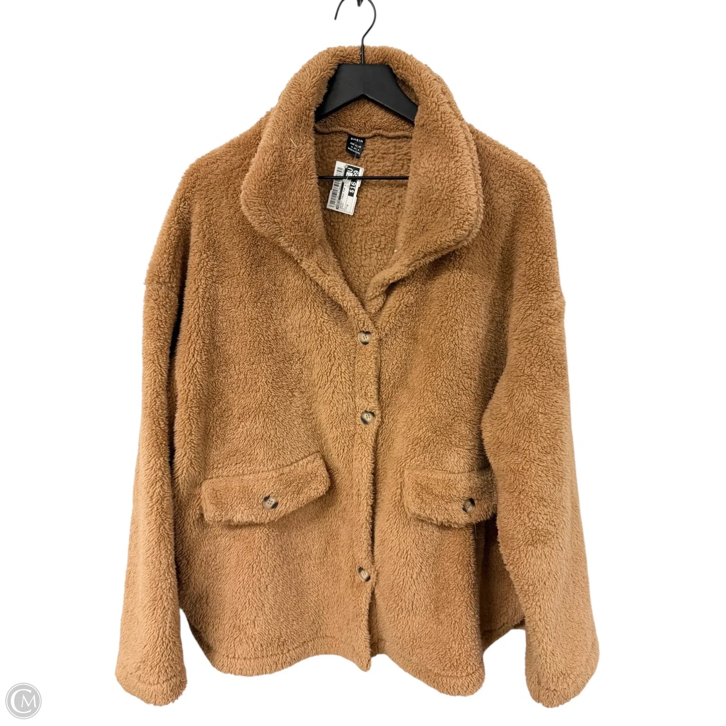Jacket Faux Fur & Sherpa By Shein In Brown, Size: M