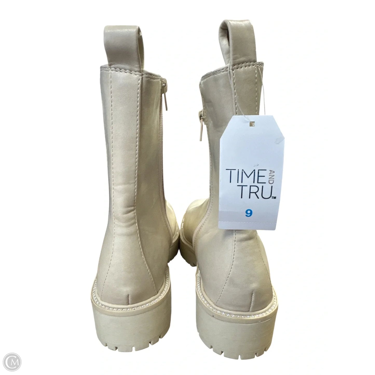 Boots Ankle Flats By Time And Tru In Cream, Size: 9