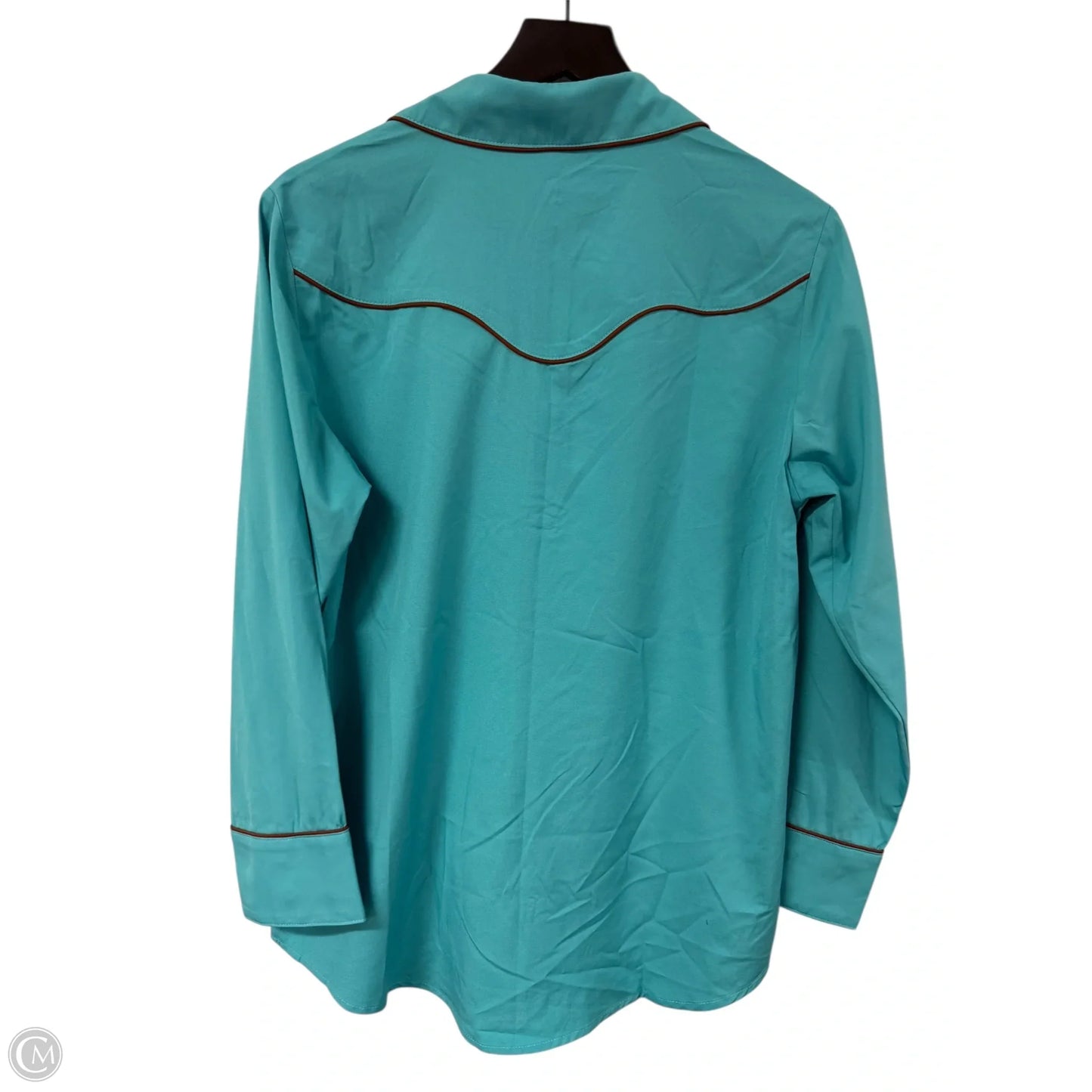 Blouse Long Sleeve By Lucky & Blessed In Blue, Size: M