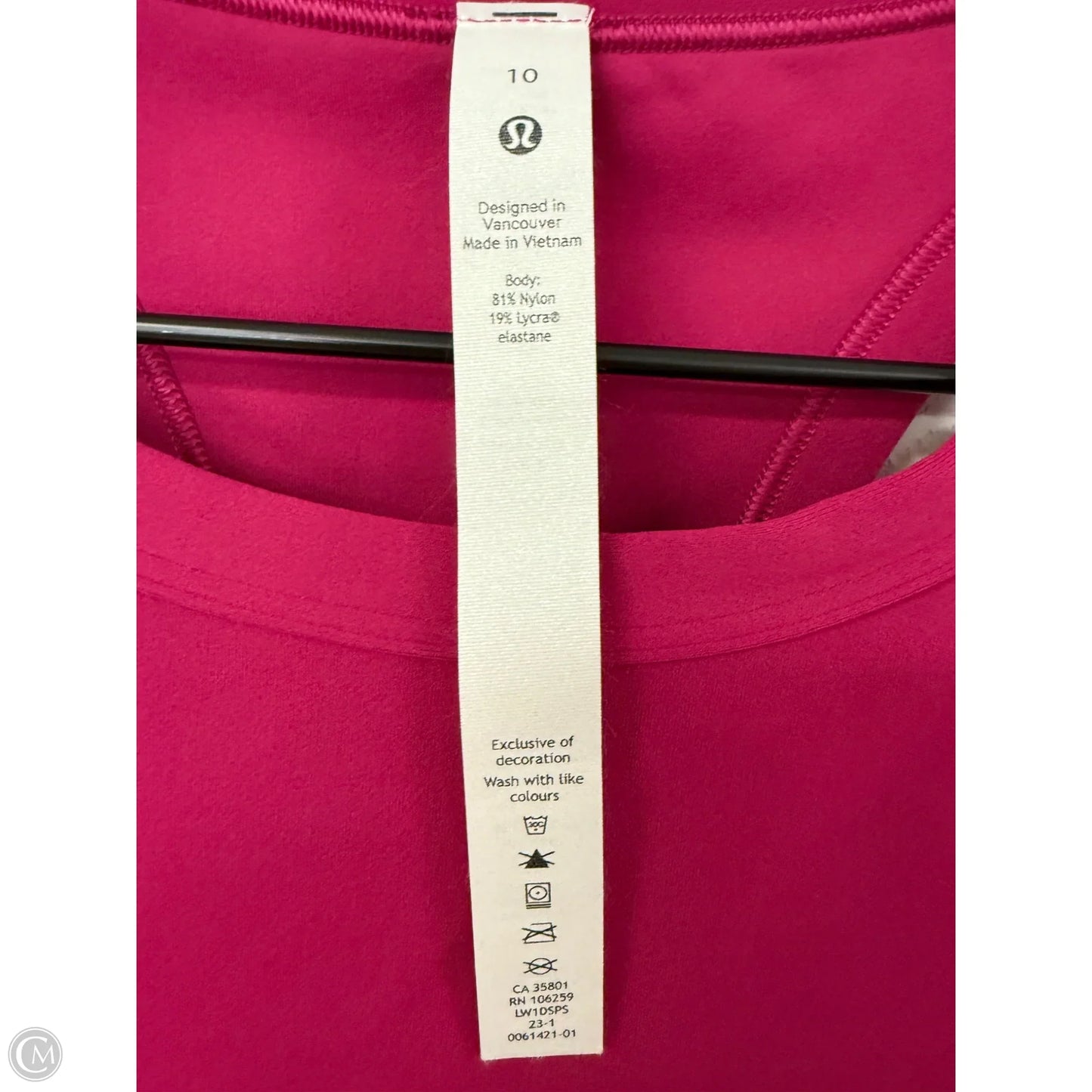 Athletic Tank Top By Lululemon In Pink, Size: 10