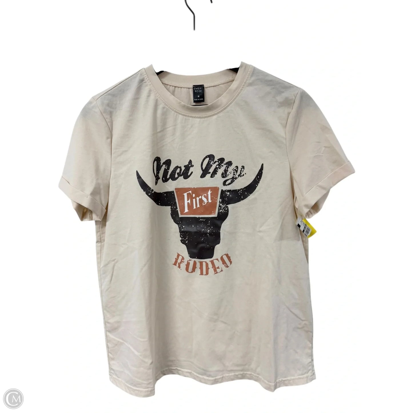 Top Short Sleeve By Emery Rose In Cream, Size: M