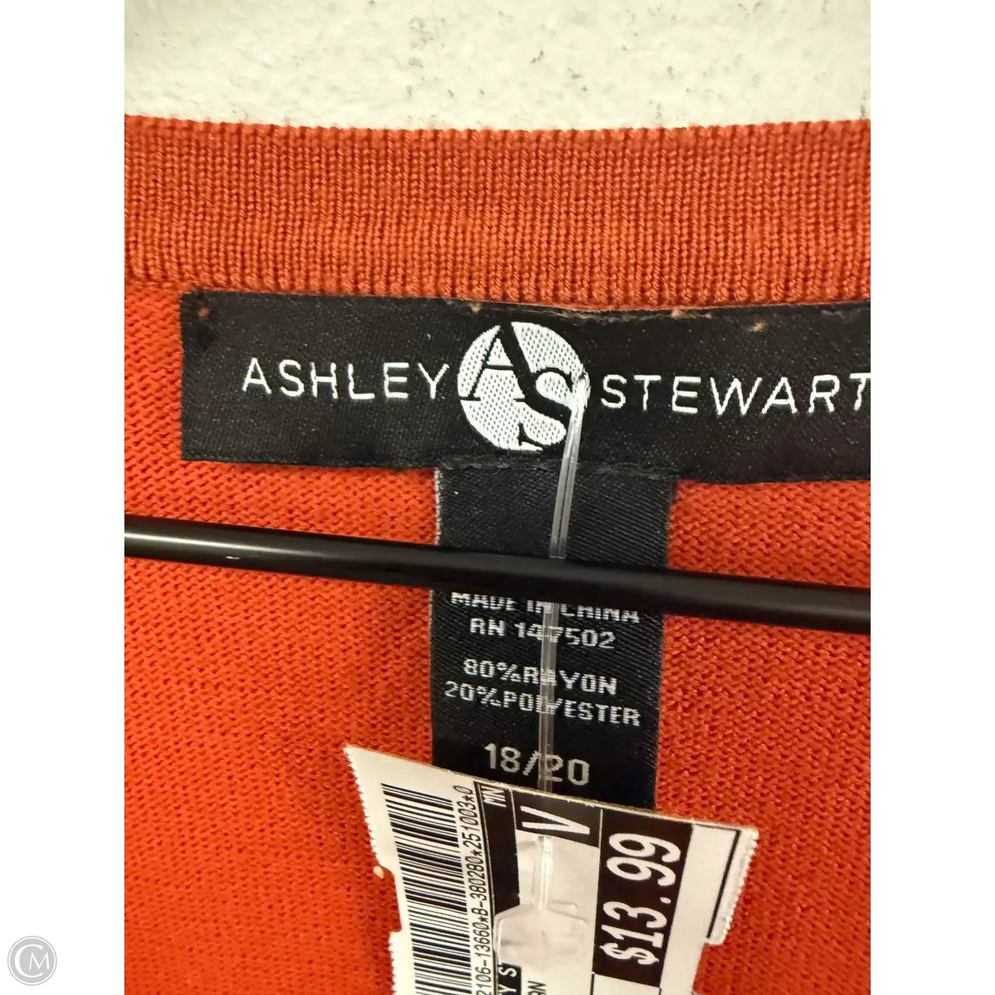 Cardigan By Ashley Stewart In Orange, Size: Xxl