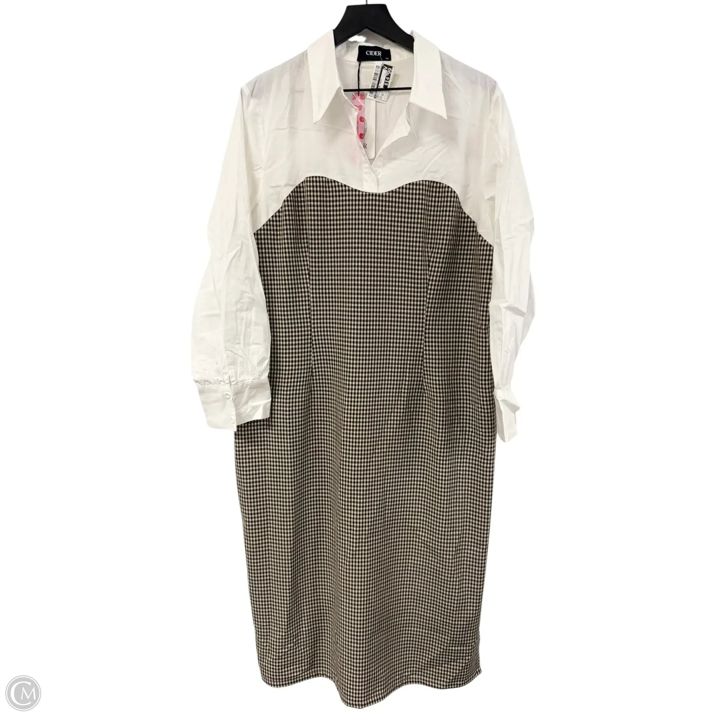 Dress Casual Maxi By Cider In Tan & White, Size: 1x