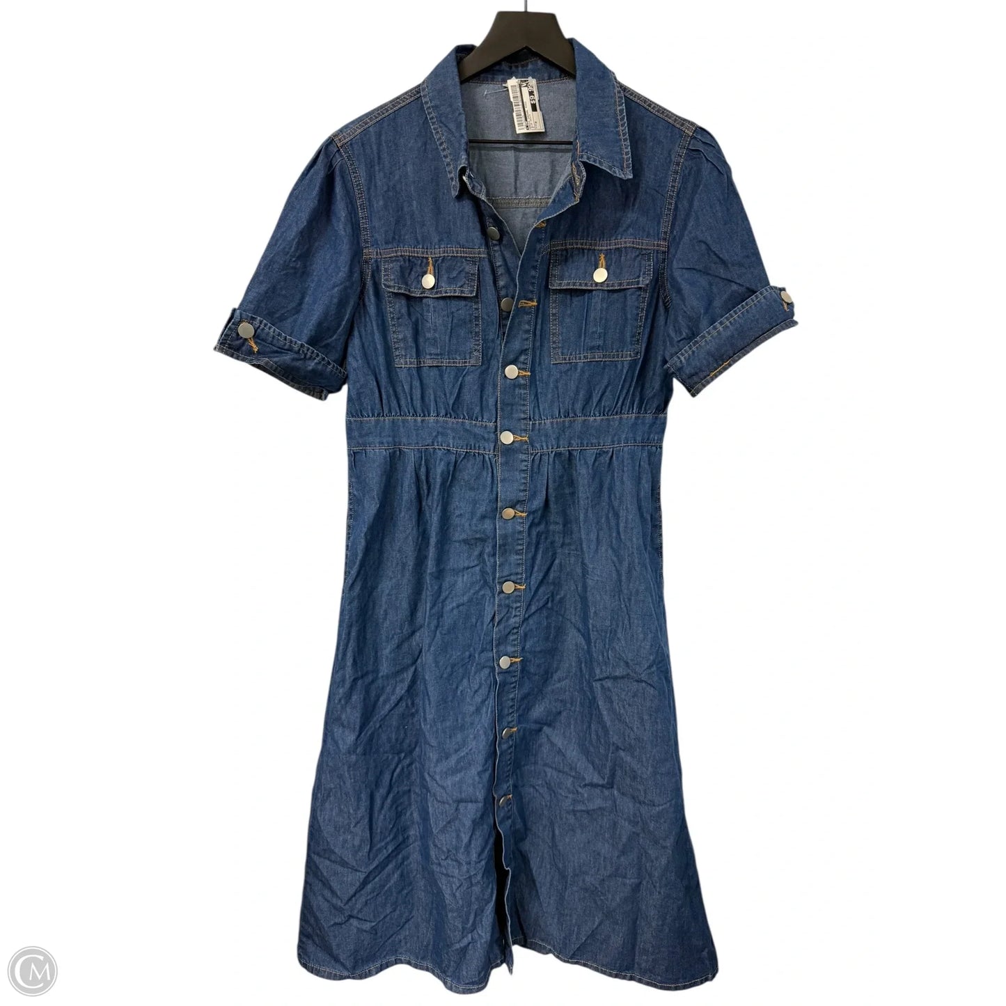 Dress Casual Midi By Cmf In Blue Denim, Size: M