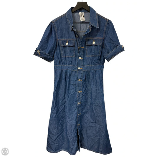 Dress Casual Midi By Cmf In Blue Denim, Size: M