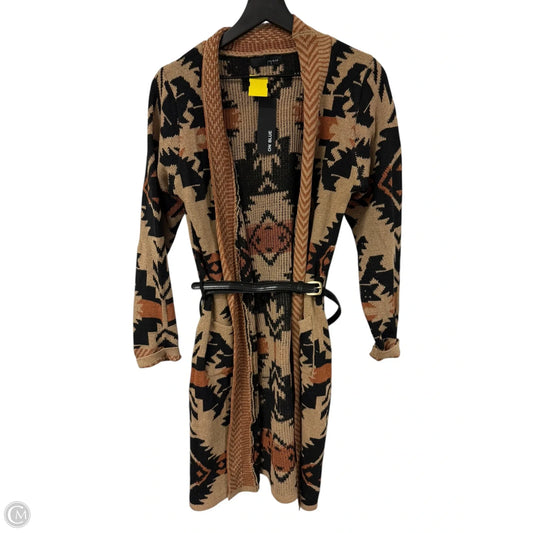 Sweater Cardigan By Cmc In Black & Tan, Size: S