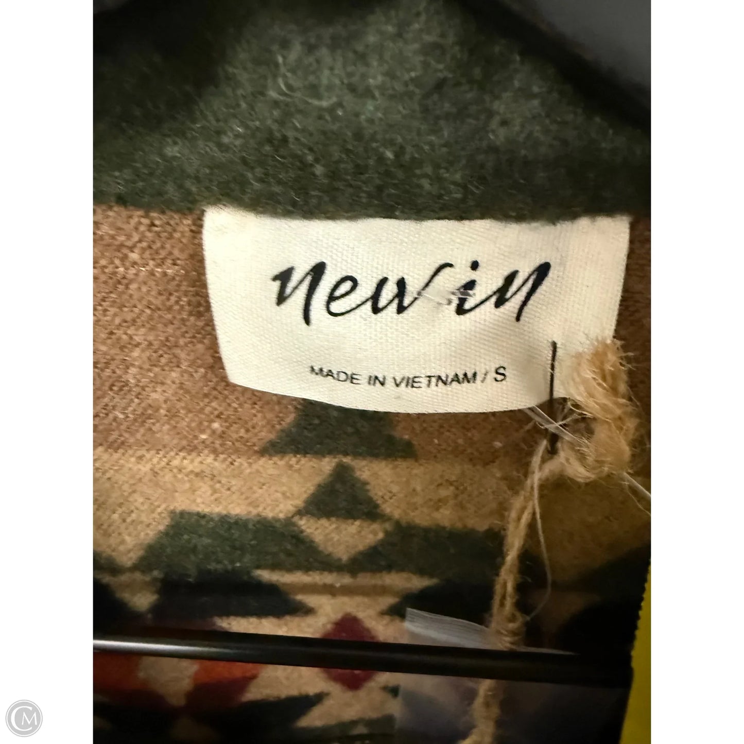 Jacket Shirt By New In In Green & Tan, Size: S