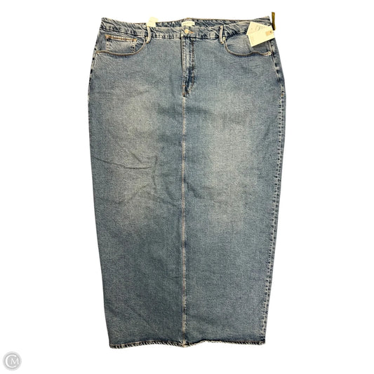 Skirt Maxi By Good American In Blue Denim, Size: 26