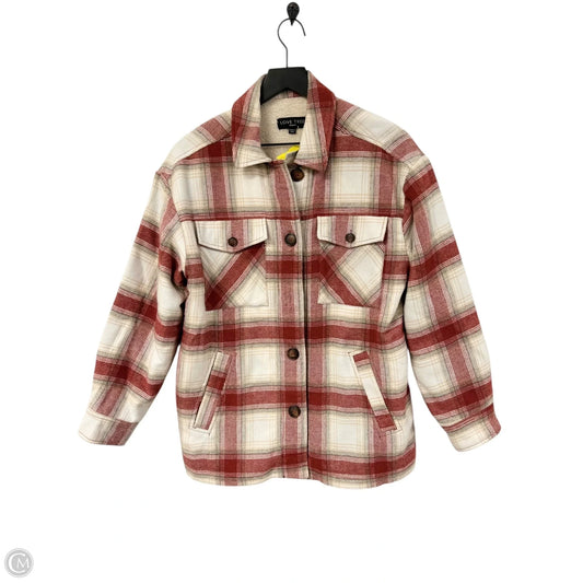 Jacket Shirt By Love Tree In Red & White, Size: M