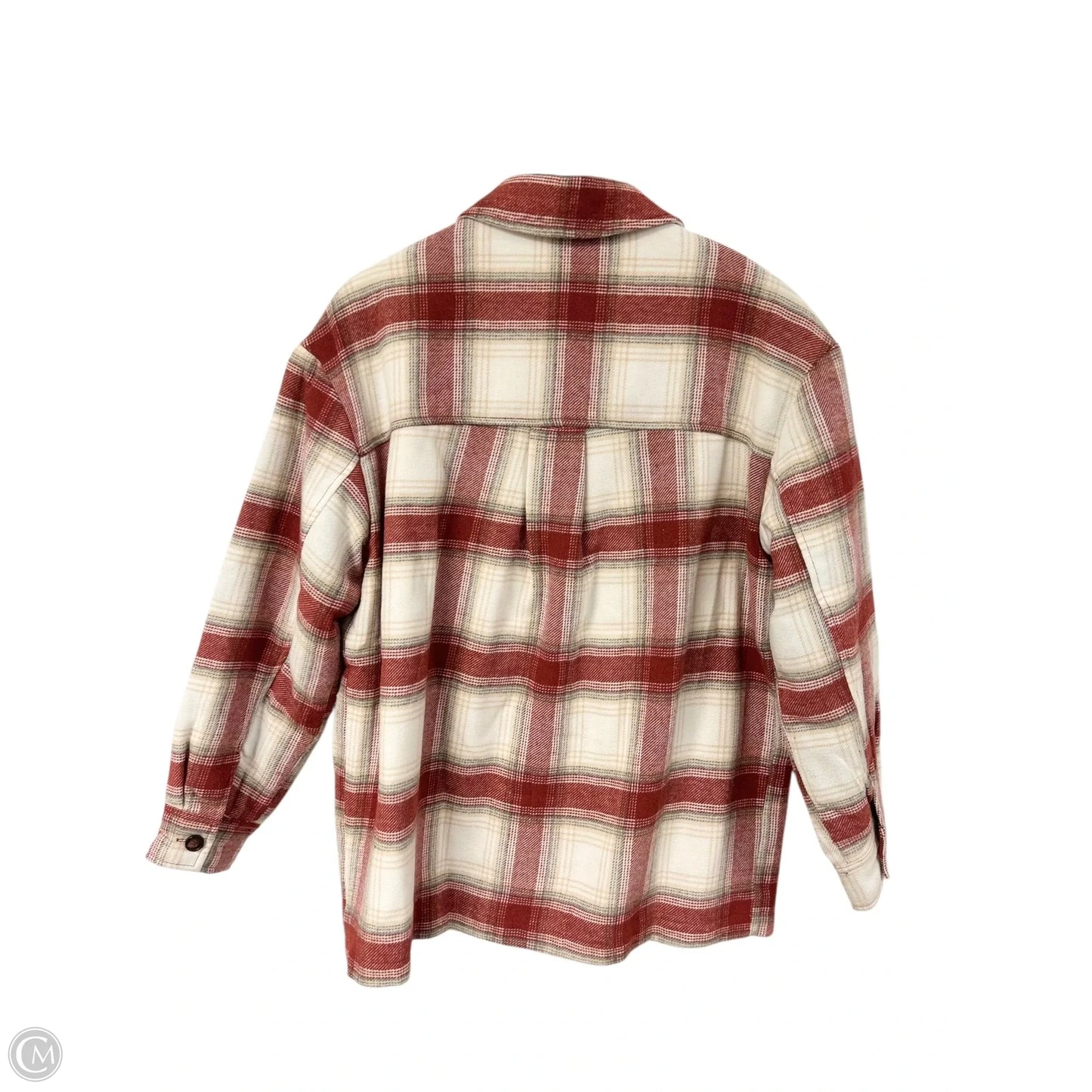 Jacket Shirt By Love Tree In Red & White, Size: M
