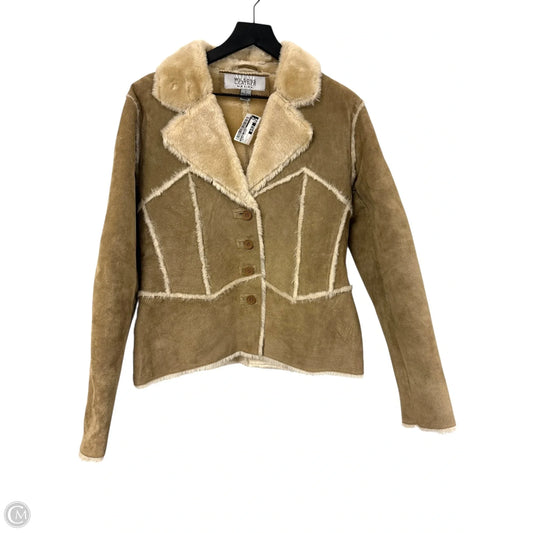 Jacket Leather By Wilsons Leather In Tan, Size: L