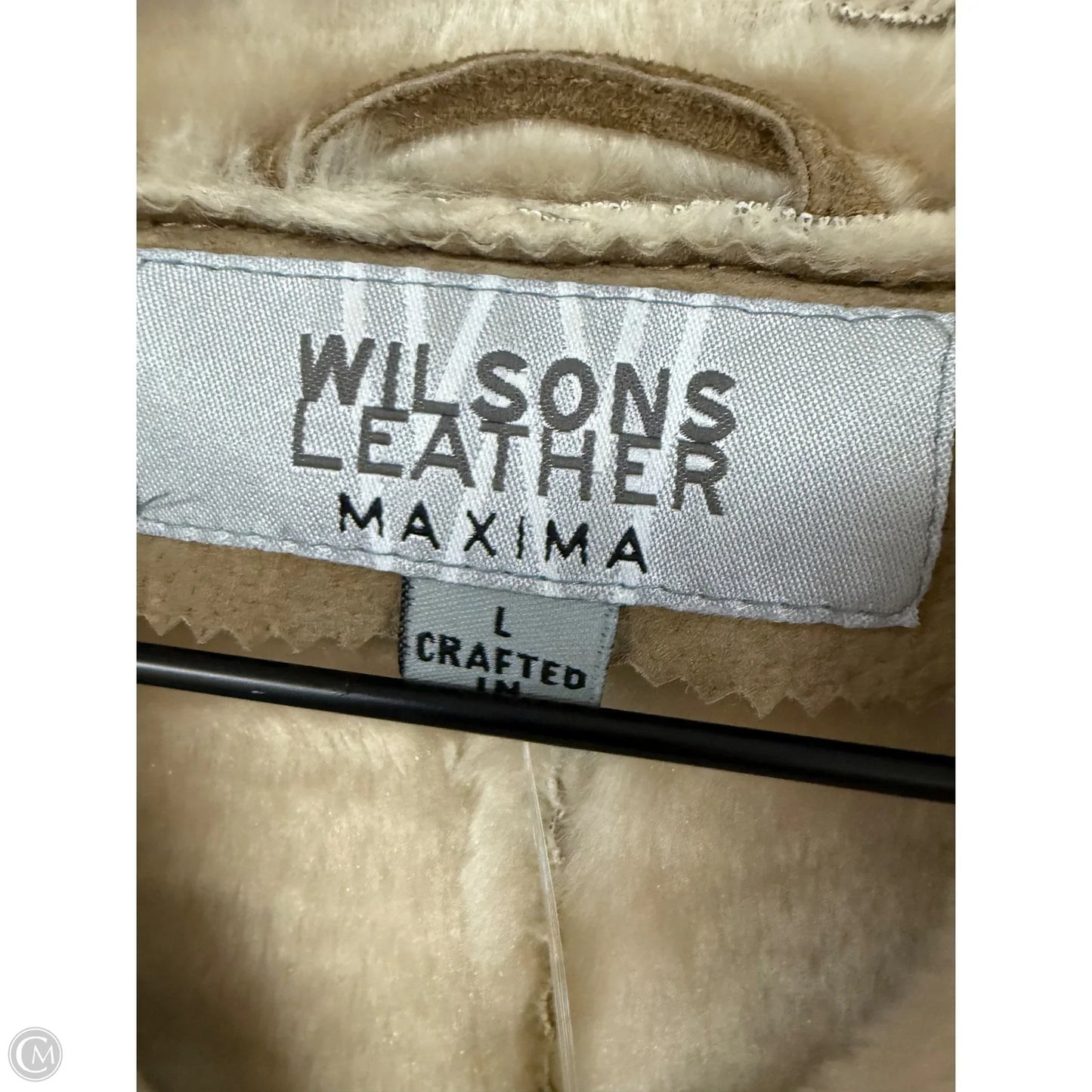 Jacket Leather By Wilsons Leather In Tan, Size: L
