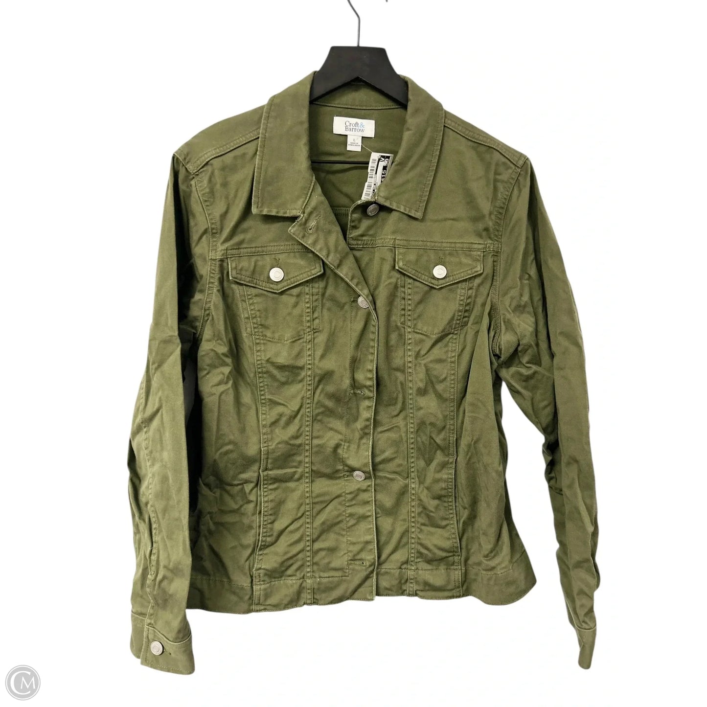 Jacket Denim By Croft And Barrow In Green Denim, Size: L