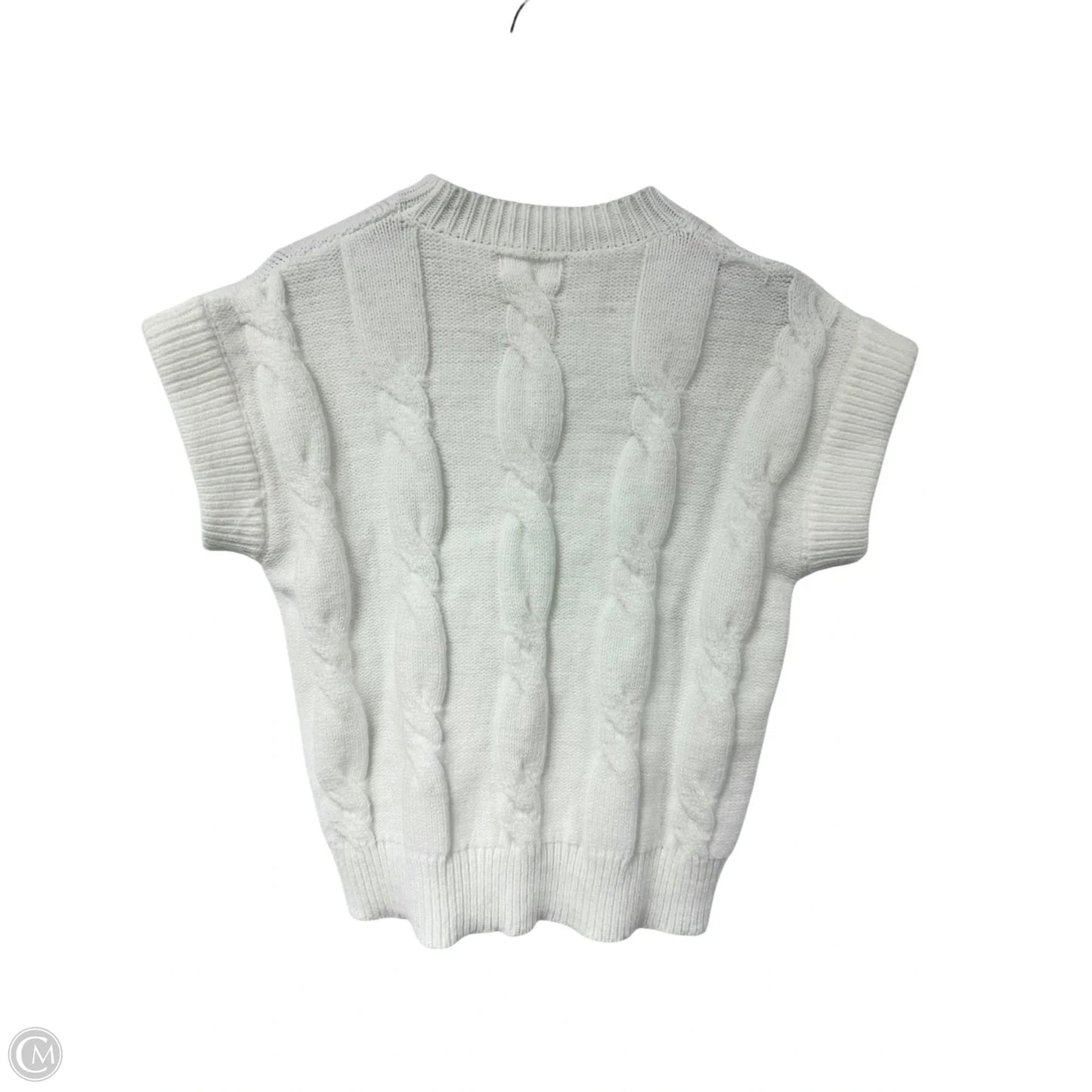 Sweater Short Sleeve By Bluivy In White, Size: S