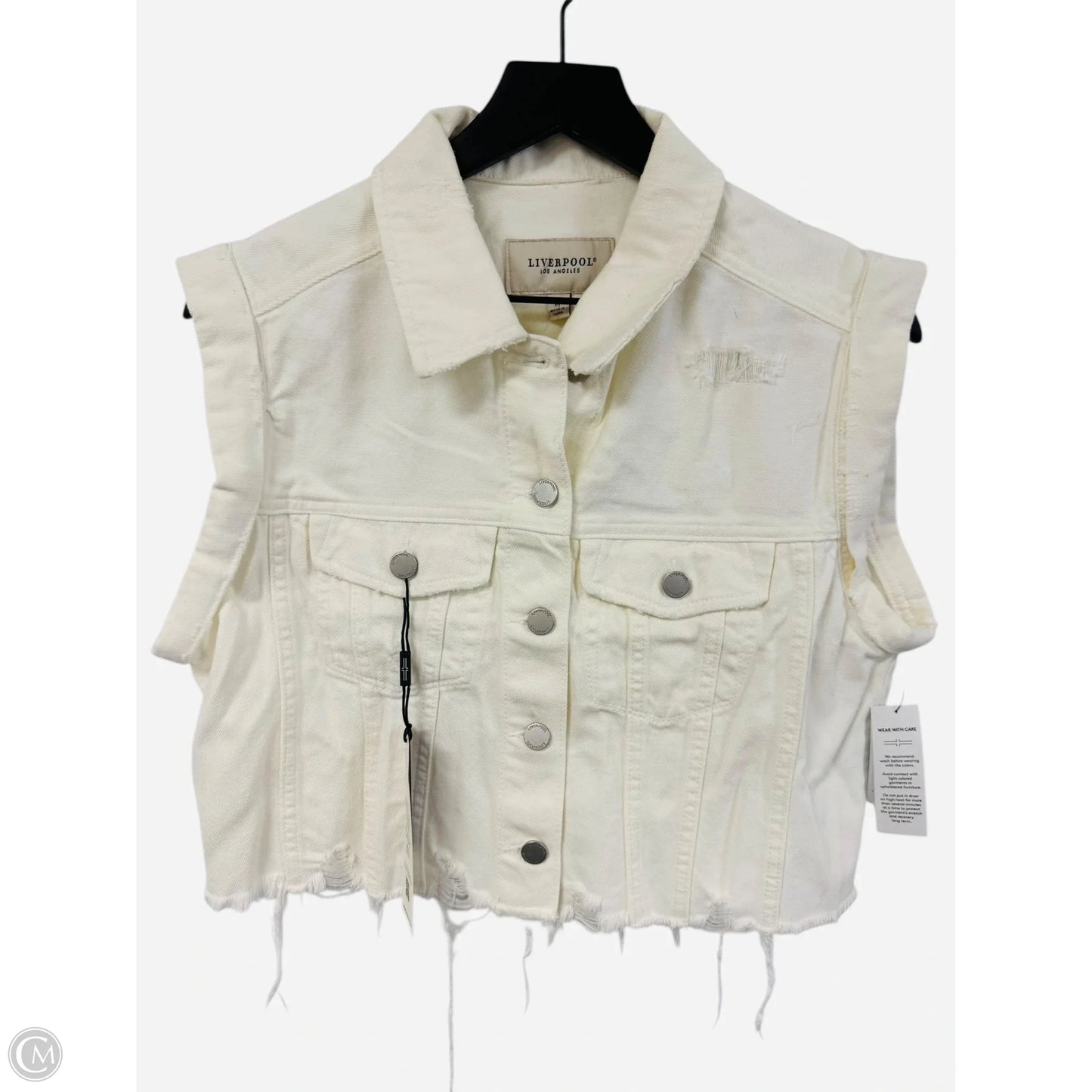 Vest Other By Liverpool In White Denim, Size: M