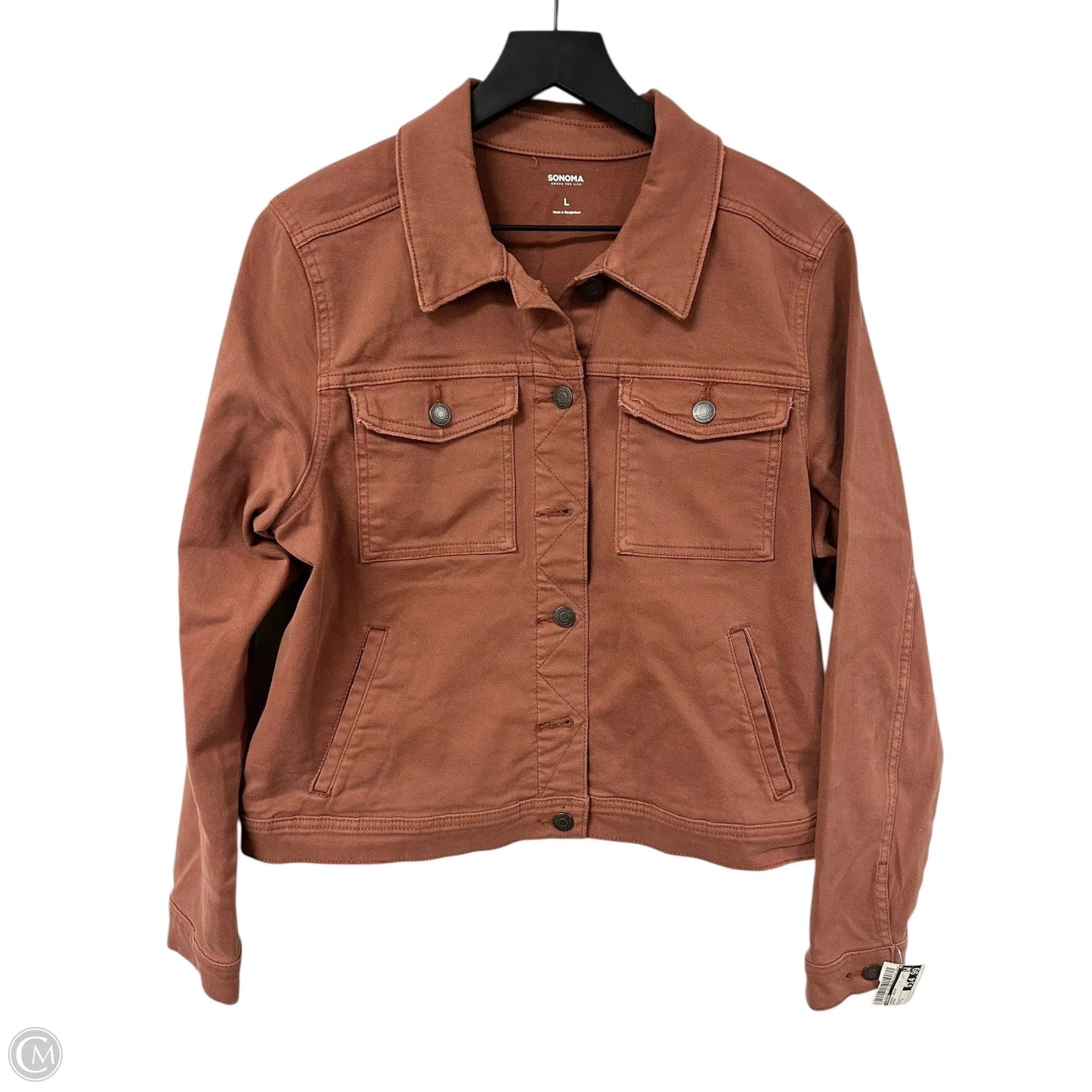 Jacket Denim By Sonoma In Brown, Size: L