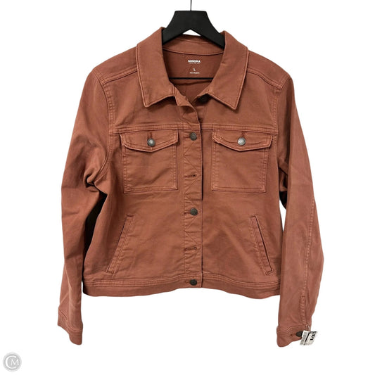 Jacket Denim By Sonoma In Brown, Size: L