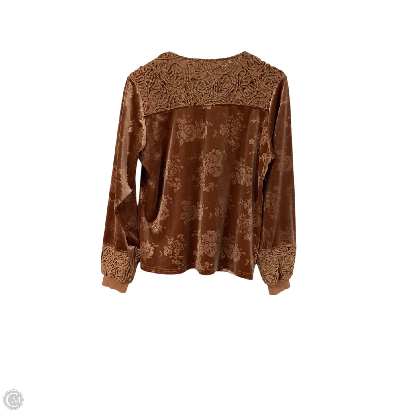 Top Long Sleeve By Cmc In Orange, Size: M