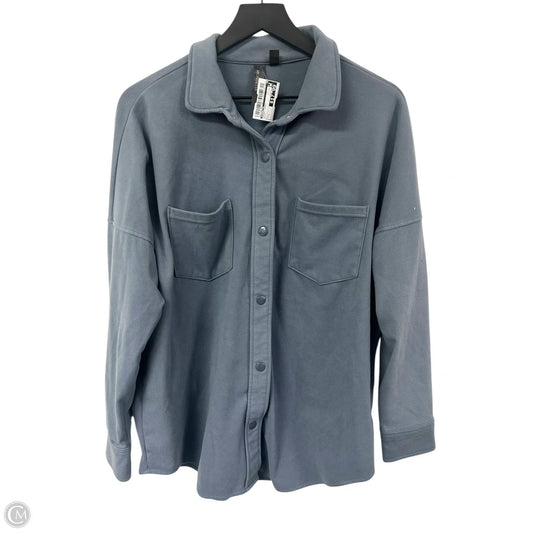 Jacket Shirt By Mondetta In Blue, Size: L
