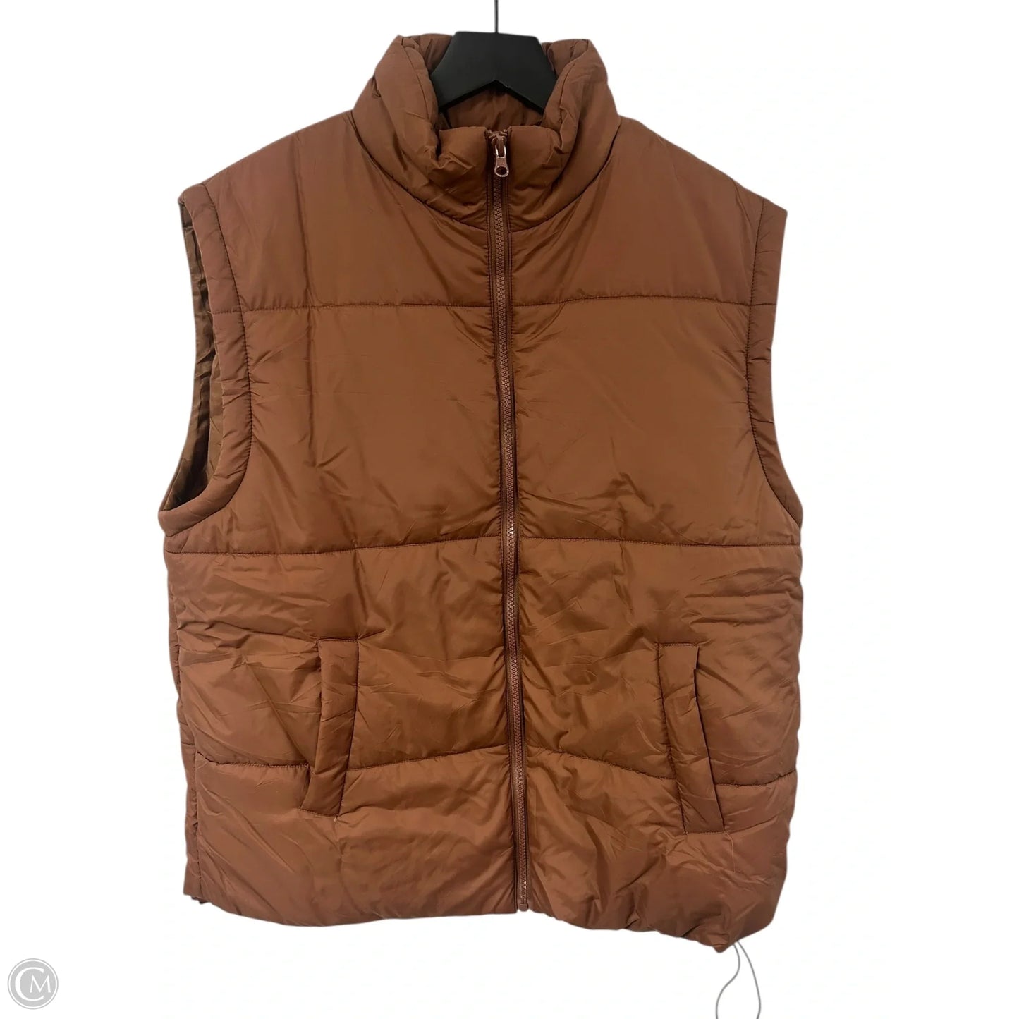 Vest Puffer & Quilted By Cmf In Brown, Size: M