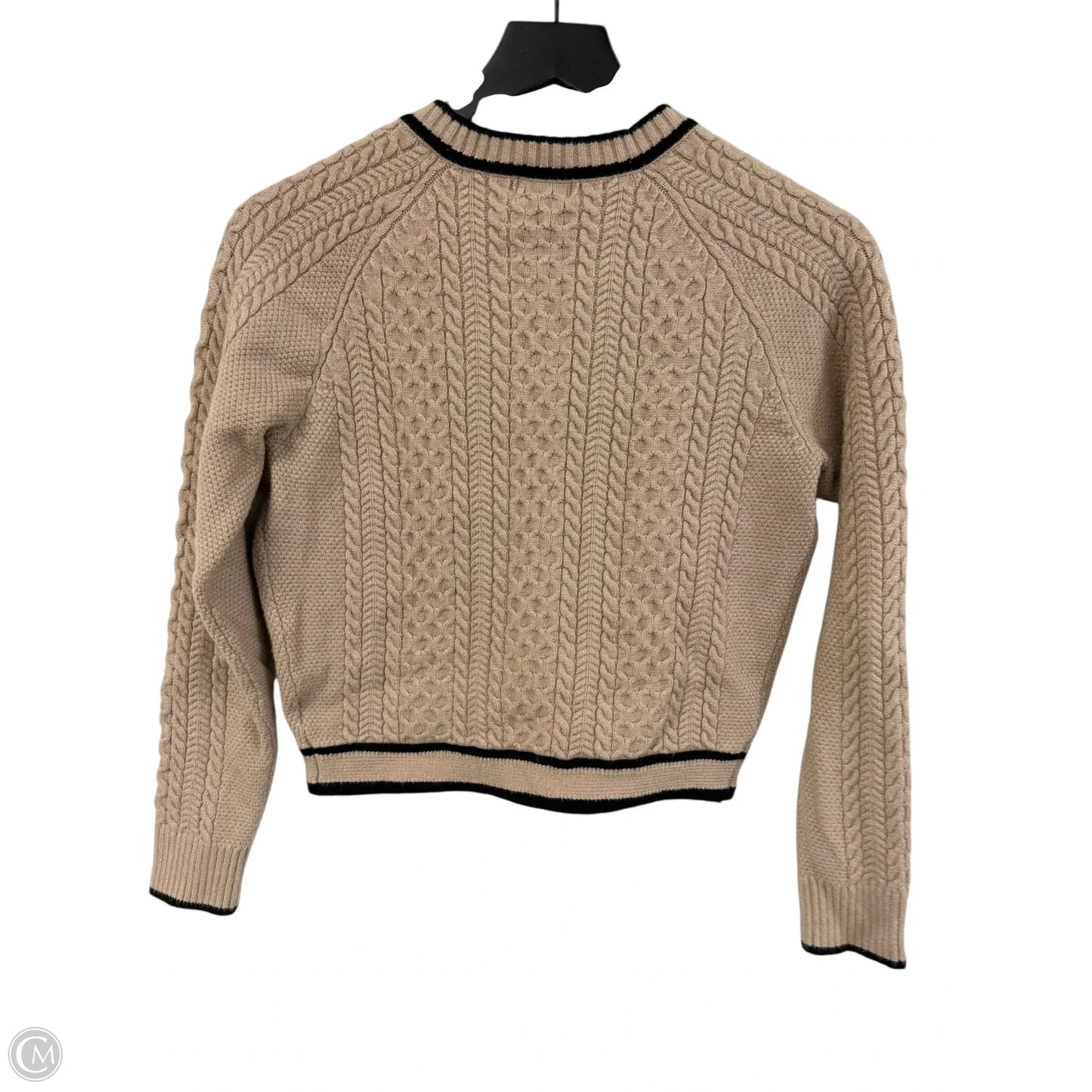 Sweater Cardigan By Fate In Black & Tan, Size: S