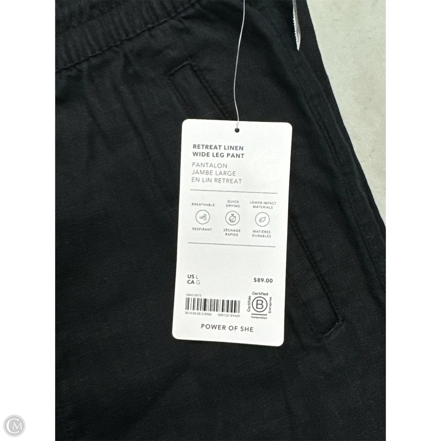 Pants Linen By Athleta In Black, Size: L