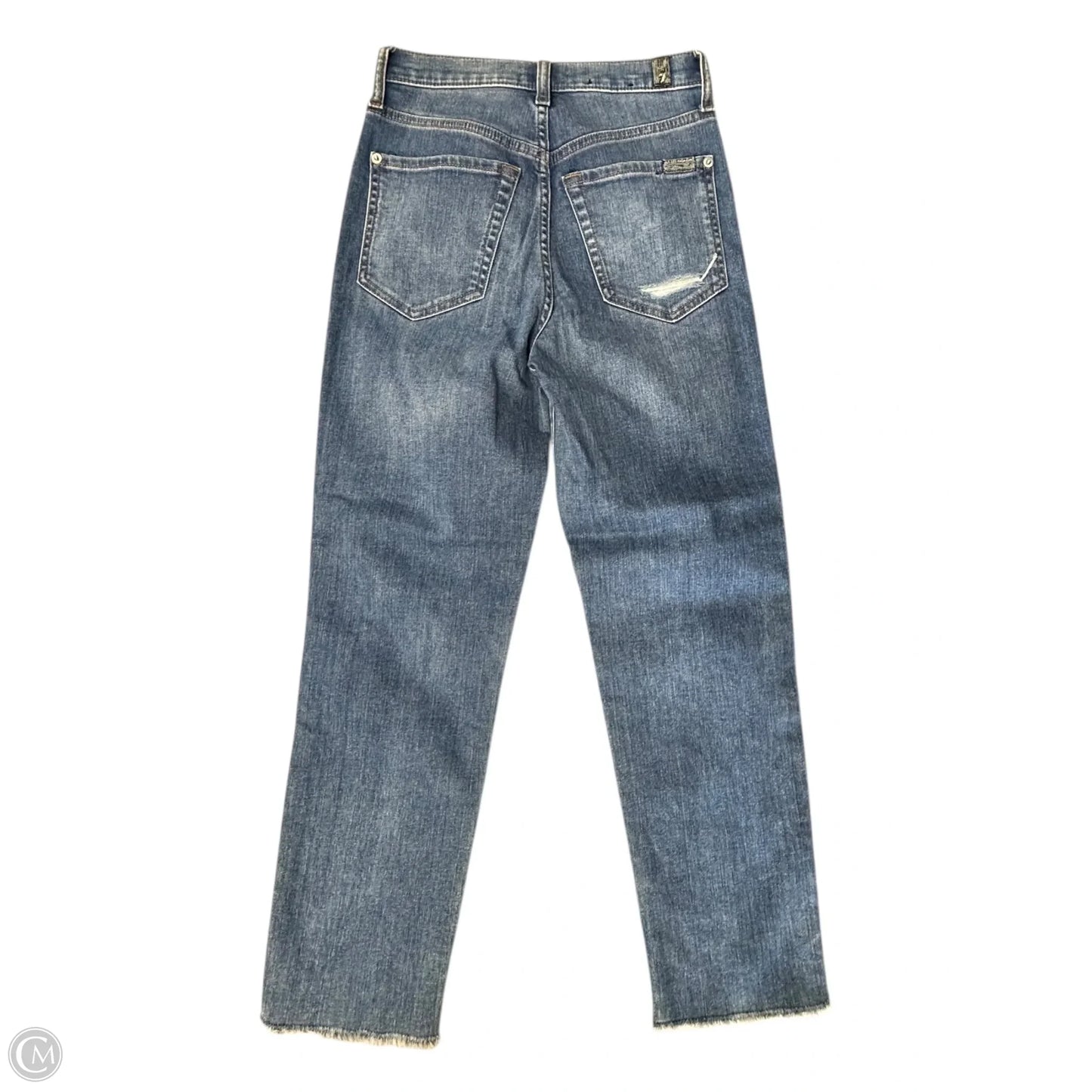 Jeans Straight By 7 For All Mankind In Blue Denim, Size: 0
