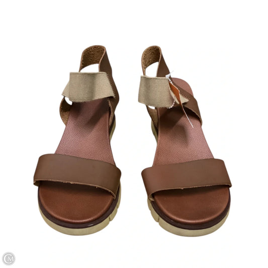 Sandals Heels Wedge By Mia In Brown, Size: 9
