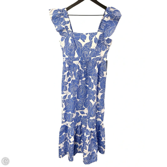 Dress Casual Maxi By London Times In Blue & White, Size: 4