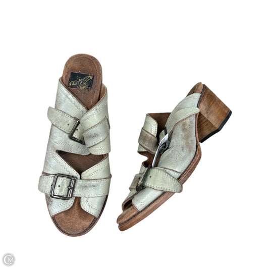 Sandals Heels Block By Freebird In White, Size: 9