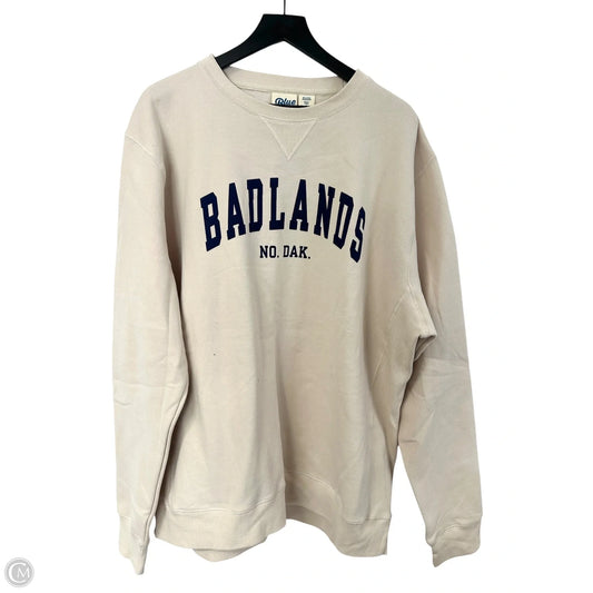 Sweatshirt Crewneck By Blue 84 In Cream, Size: Xxl